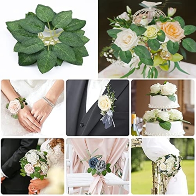 Product: Woohome Bulk Rose Leaves 150 PCS Artificial Green Leaves Artificial Fake Rose Flower Leaves for DIY Wedding Bouquets Party Decorations Rose Vine Wreath Garlands Supplies