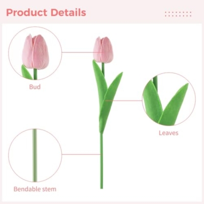 Product: yeeplant Artificial S Flowers, 30 Pcs Fake Pu Stems, Real Touch Light Faux S for Home Decor, Cemetery, Floral Arrangement, Wedding, Easter, Bouquet Centerpiece