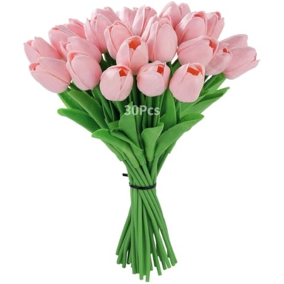 Product: yeeplant Artificial S Flowers, 30 Pcs Fake Pu Stems, Real Touch Light Faux S for Home Decor, Cemetery, Floral Arrangement, Wedding, Easter, Bouquet Centerpiece