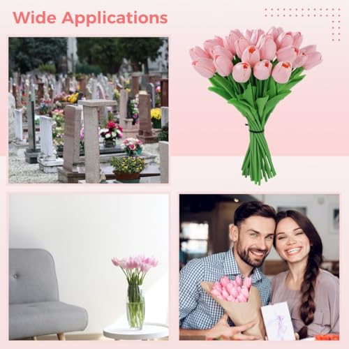 Product: yeeplant Artificial S Flowers, 30 Pcs Fake Pu Stems, Real Touch Light Faux S for Home Decor, Cemetery, Floral Arrangement, Wedding, Easter, Bouquet Centerpiece